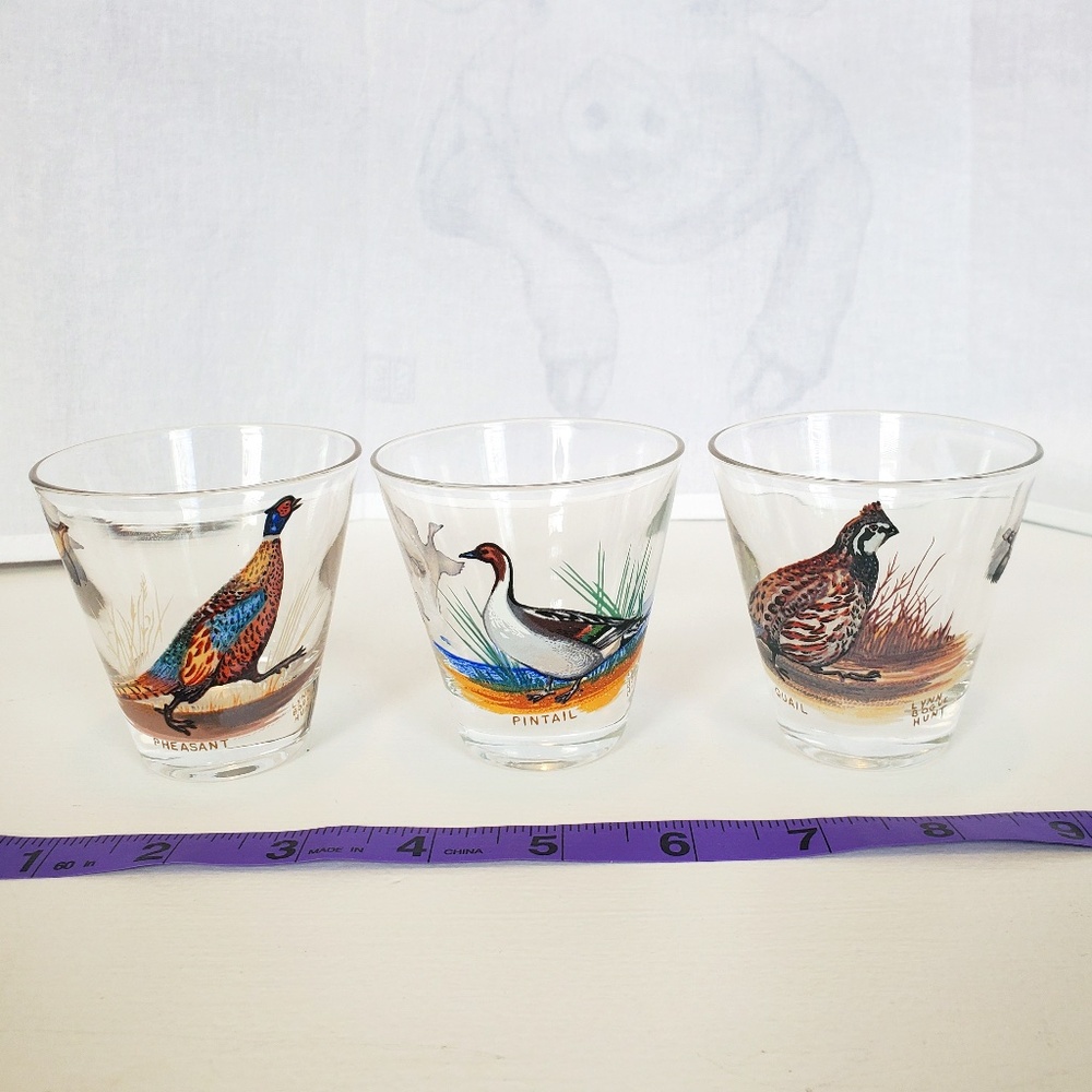 Lynn Bogue Hunt wildlife artist, illustrator - collectible shot glass set (3)